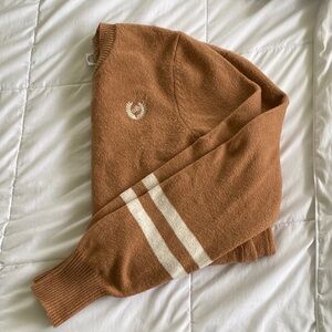 PINK Victoria's Secret Brown Sweater with White Stripes